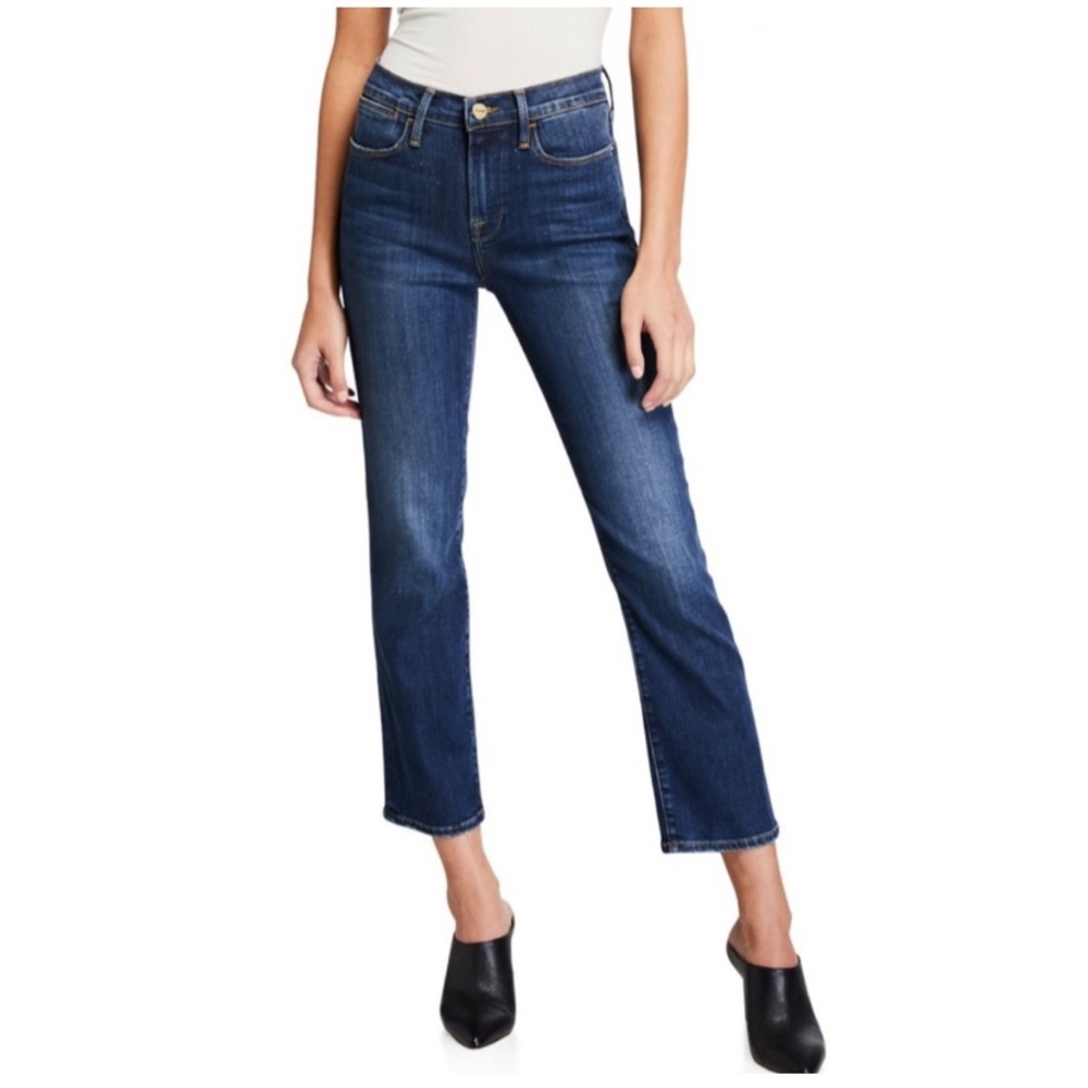 Frame Denim Allerton Le High Straight Dark Denim Wash Jeans LHST415 Size 26